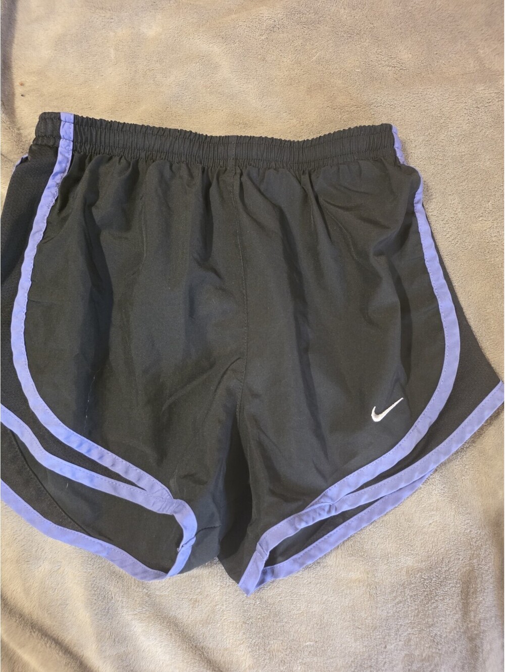 NIKE DRI-FIT Size M Womens Black Stretch Waist Lined Athletic Running Shorts 676